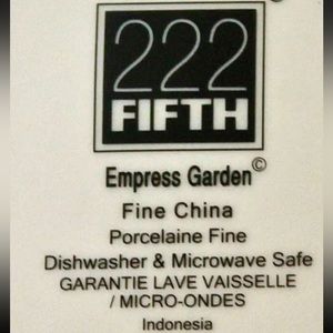 4pc 222 FIFTH Peacock Garden Porcelain Salad Plate Set Teal Gold